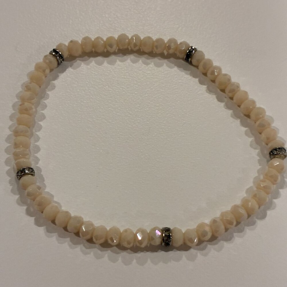 Pink, Silver, Clear Pearl Beads Set of Bracelets - Picture 10 of 10